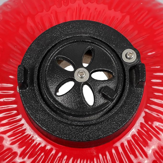 13in Round Ceramic Charcoal Grill Orange