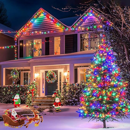 100LED 33FT Multicolor Christmas Mini String Lights,Plug in Waterproof Connectable LED Fairy Lights,Indoor & Outdoor Christmas Tree Lights for Home Party Garden Yard Bedroom Decor