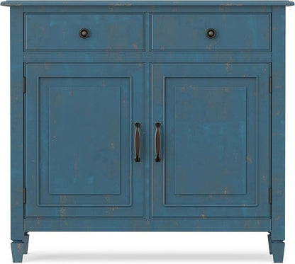 SIMPLIHOME Connaught 40" Wide Solid Wood Storage Cabinet in White | Traditional slim entryway and living room organizer for hats, gloves, shoes and keys with space-saving storage design.