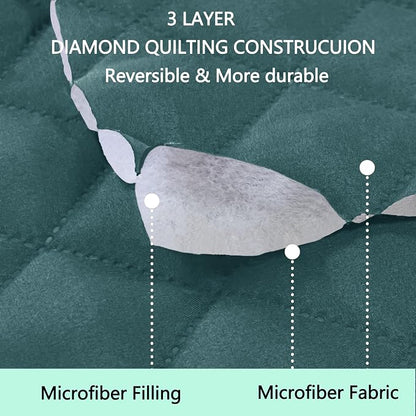 Reversible Chair Covers for Recliner Oversized, Blue/Beige | Recliner Oversized Covers for Living Room with Elastic Straps, Water Repellent, Chair Protectors Covers for Dogs