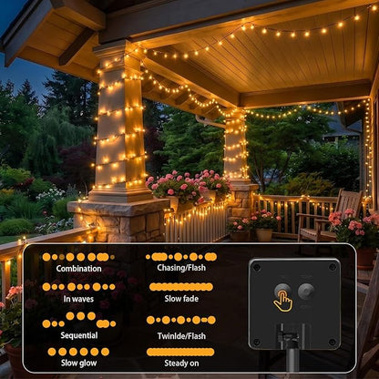 SyouHome Solar String Lights Outdoor, 6 Pack 600 LED Solar Christmas Lights | 236FT, 8 Modes, Auto ON/OFF, Memory Function, Warm White Waterproof Outdoor Light for Garden, Patio, Xmas, Balcony, Wedding