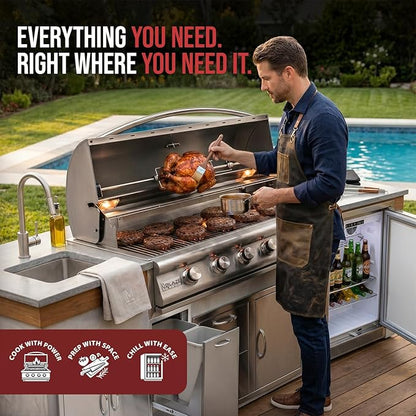 BLAZE BBQ Outdoor Grill Package 2 of 40” LTE Built-in Natural Gas Grill, LTE Gas Griddle, Gas Power Burner, 32” Door & Two Drawers Combo, Double Access Door, Refrigerator, and Accessories