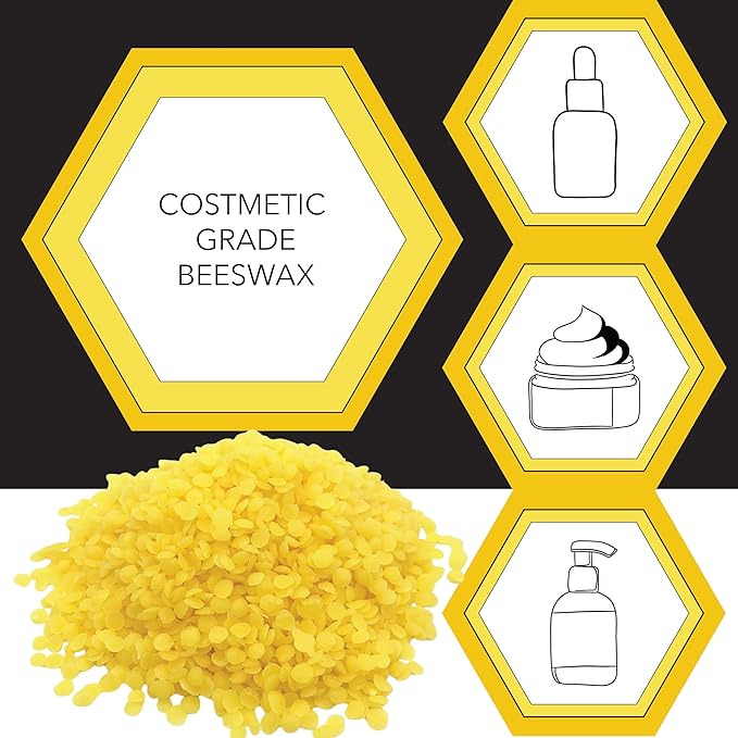 Beesworks Yellow Beeswax Pellets (1 lb) | 100% Pure, Cosmetic Grade, Triple-Filtered Beeswax for DIY Skin Care, Lip Balm, Lotion, and Candle Making (Pack of 2)