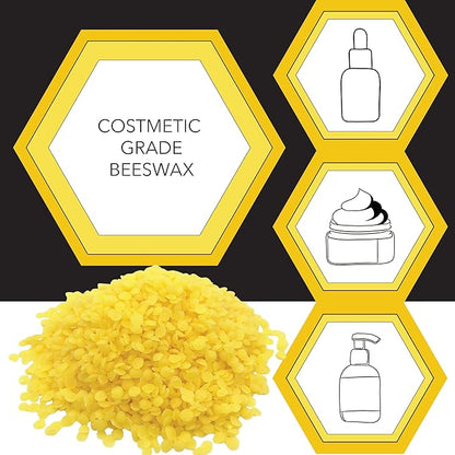 Beesworks Yellow Beeswax Pellets (1 lb) | 100% Pure, Cosmetic Grade, Triple-Filtered Beeswax for DIY Skin Care, Lip Balm, Lotion, and Candle Making (Pack of 2)