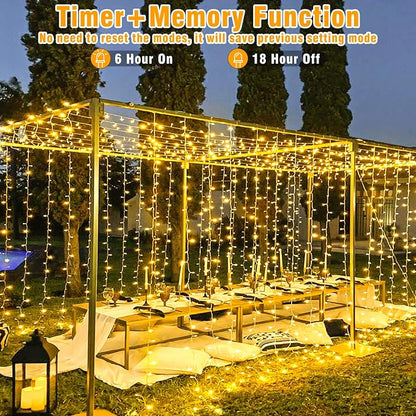 165FT 500 LED Christmas Lights Outdoor Indoor, Connectable Warm White String Lights 8 Modes Clear Wire Waterproof Plug in Twinkle Fairy Light for Classroom Wedding Tree Bedroom Decorations