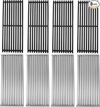 SafBbcue Cast Iron Cooking Grates and Infrared Emitter Replacement for Charbroil Commercial 463248208 463241414 463224912 463231711 463241413 463247209 463247310 463271314 466231711 Grill Part, 4 Pack
