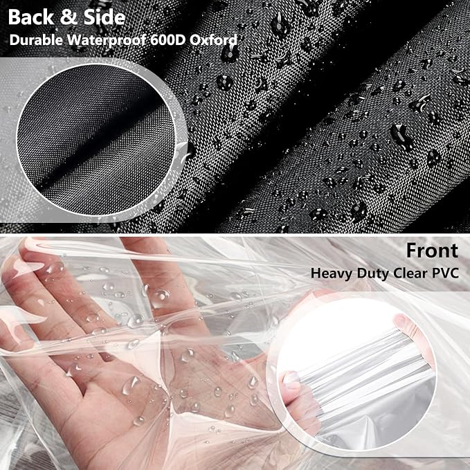 Waterproof Shelf Cover,Outdoor 600D Heavy Duty Dustproof Storage Shelves Cover,36''x14''x54'' Shelf Covers for Wire Shelving with Zippers,Storage Rack Covers with Clear Front