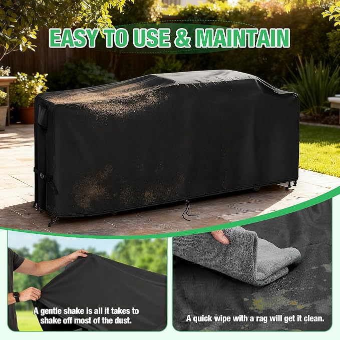 Grill Cover for Blackstone Bronco 28" XL Griddle 2415 | Heavy Duty Waterproof Outdoor griddle cover 85 Inch for 3 Burner Vertical Pellet Smoker Combo 2415-86"L x 25"W x 35"H(Black)