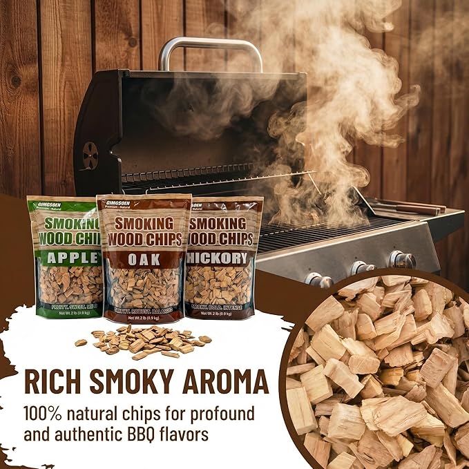 Apple Wood Smoking Chips 2 lb – Natural Fruit Wood Chips for Smoker & Grill, Mild Sweet Smoke Flavor for Chicken, Pork & Fish, Clean Burning, No Chemicals