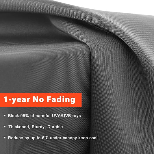 MASTERCANOPY Valance Patio Umbrella 10 ft Replacement Canopy for 8 Ribs-Charcoal Grey Canopy Only