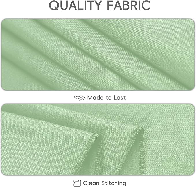 8 Pack Light Green Tablecloth 60 x 102 Inch Rectangular Table Cloth | For 6 Foot Rectangle Tables, Wrinkle Resistant, Washable Polyester Fabric, For Wedding Party Banquet Buffet and Camping