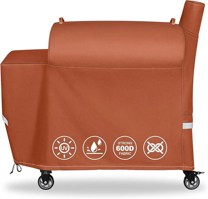 QuliMetal Grill Cover for recteq Flagship 1100, RT-1250, RT-700 and RT-680 Wood Pellet Grills - Heavy Duty Premium Waterproof Fade Resistant Outdoor BBQ Grill Cover with Elastic Drawstrings,Brown