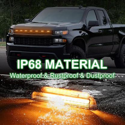 LED Front Grille Lights for 2019 Silverado 1500 Accessories 2020 2021 Grill Lights for Custom Trail Boss WT (Amber,7PCS)
