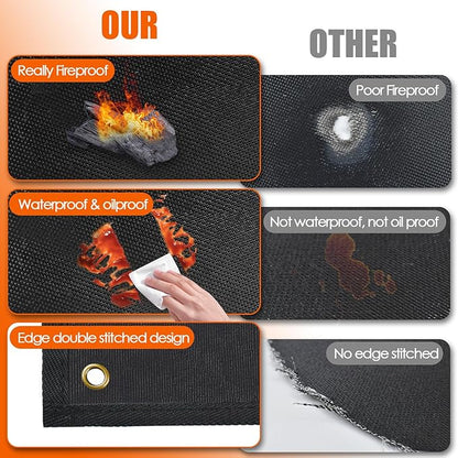 3 Layers Thickening 80x48 inchs Large Grill Mat for Outdoor Grill,Barbeque Grill Cooking Mats for Outdoor Floor Mat,BBQ Grill Mat Under Grill to Protect Deck,Grass,Patio,Indoor Fireplace Mats