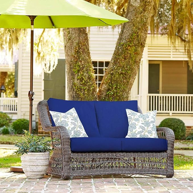 NettyPro Patio Bench Swing Loveseat Cushion Covers, Water Resistant UV Protection Outdoor Furniture Cushion Slipcovers with Zipper, Navy, 45 x 18 x 3 Inch