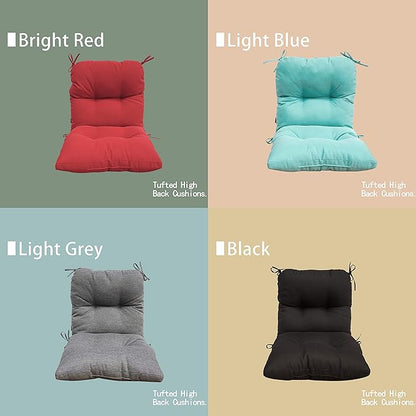 Outdoor Chair Cushions, Fade Resistant Replacement Tufted Cushion for Patio Dining Chair, Set of 2, Light Grey