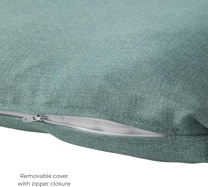 Modern Outdoor Chaise Lounge Cushion with Ties – Durable Polyester Fabric, Channel-Filled Polyfiber Insert, Removable Zippered Cover, Seaglass
