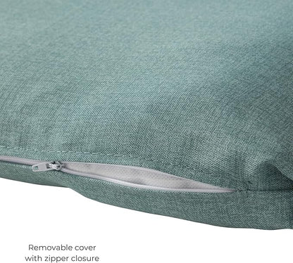 Modern Outdoor Chaise Lounge Cushion with Ties – Durable Polyester Fabric, Channel-Filled Polyfiber Insert, Removable Zippered Cover, Seaglass
