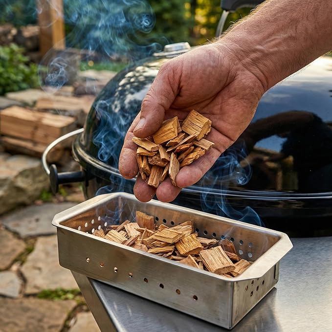 Apple Wood Smoking Chips 2 lb – Natural Fruit Wood Chips for Smoker & Grill, Mild Sweet Smoke Flavor for Chicken, Pork & Fish, Clean Burning, No Chemicals
