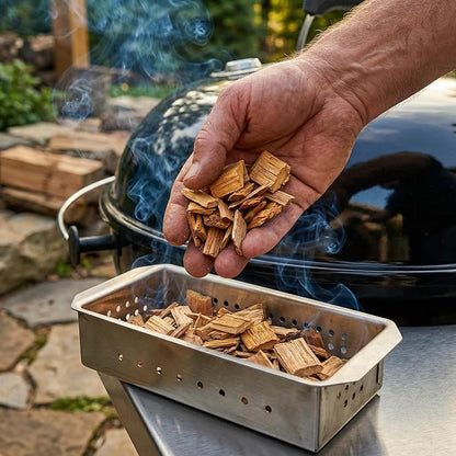 Apple Wood Smoking Chips 2 lb – Natural Fruit Wood Chips for Smoker & Grill, Mild Sweet Smoke Flavor for Chicken, Pork & Fish, Clean Burning, No Chemicals