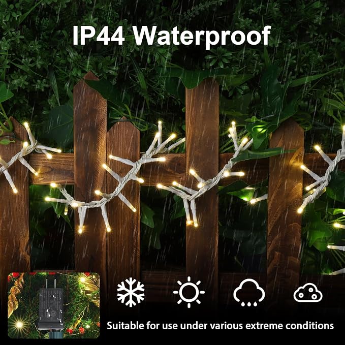 500 LED String Lights - 46ft 500LED Outdoor/Indoor Plug-in Twinkle Fairy Lights with 11 Modes - Warm White