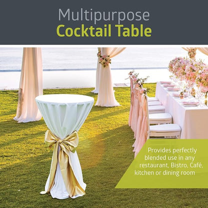 Pearington Bistro Pub Table Round Bar Height Cocktail Table for Home Bar, Round Bar Tables for Party, Dining Room, Living Room and Wedding, Metal Base MDF Top Obsidian, 40.6 Inch Height, 2pk