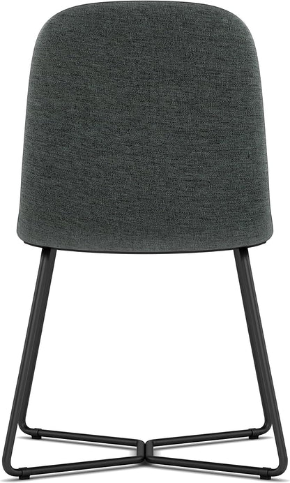 SIMPLIHOME Wilcox Contemporary Dining Chair (Set of 2) in Charcoal Grey Woven Fabric for the Dining Room