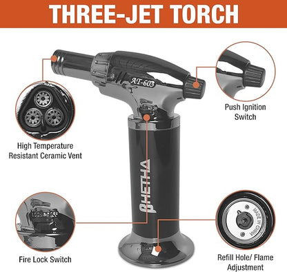 BHETHA-Cocktail Smoker Kit with Torch, 4 tasty Wood Chips Flavors (Apple, Walnut, Cherry, Oak) for Bourbon & Whiskey- Bar accessories for old fashion cocktails. Gifts for Men, Husband, Dad (No Butane)