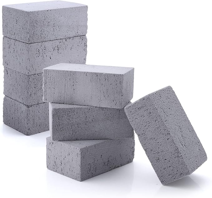 HaSteeL Grill Cleaning Brick, Griddle Pumice Stone for Removing Stains Kit of 8, Commercial Grade Grill Block Cleaner Accessories for Flat Top, Racks, Cast Iron, Sink, Effective & Reusable Clean Tool