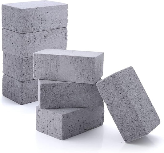HaSteeL Grill Cleaning Brick, Griddle Pumice Stone for Removing Stains Kit of 8, Commercial Grade Grill Block Cleaner Accessories for Flat Top, Racks, Cast Iron, Sink, Effective & Reusable Clean Tool