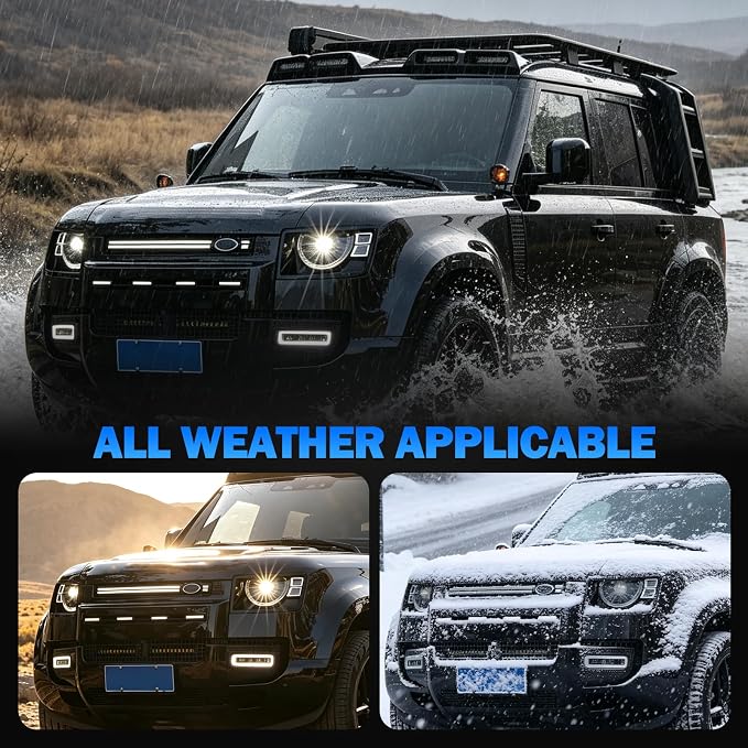Grill Lights Compatible with Land Rover Defender 90 110 130 2020-2026 Led Front Grill Trim Strips Lighting Compatible with Land Rover Defender Accessories