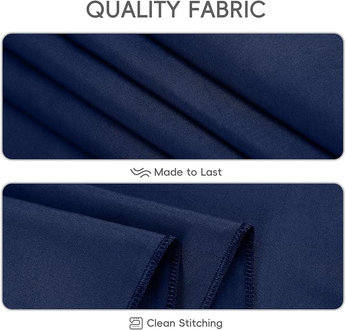 8 Pack Navy Blue Round Tablecloth 90 Inch | For 3Ft-5Ft Round Table, Wrinkle Resistant Table Cloth, Washable Polyester Fabric, For Wedding Party Banquet Buffet Camping