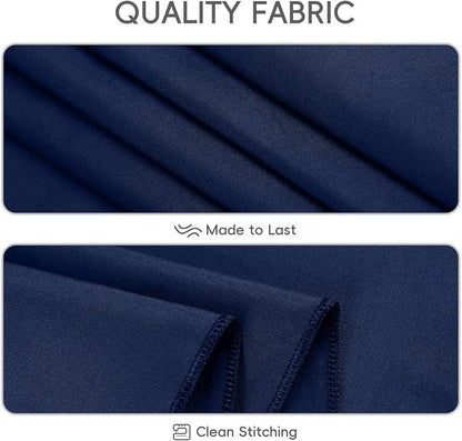 8 Pack Navy Blue Tablecloth 60 x 102 Inch Rectangle For 6 Foot Tables | Wrinkle Resistant, Washable Polyester Fabric, Rectangular Table Cloth for Wedding Party Banquet Buffet and Camping