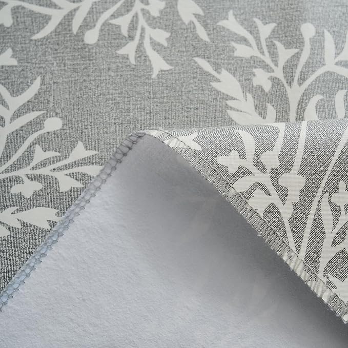LIBERECOO Vinyl Tablecloth with Flannel Backing –Indigo Botanical Charm, Waterproof, Wipeable, Durable Table Cover – 4 Colors