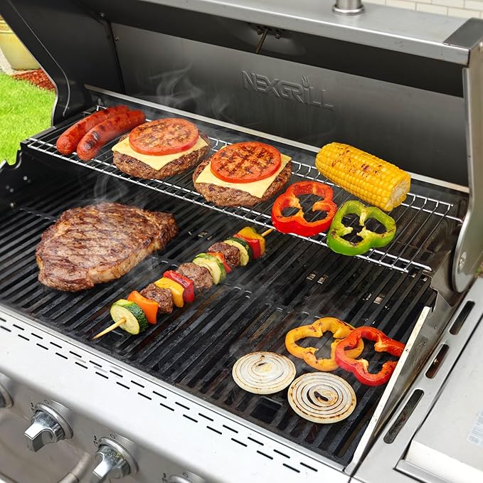 Utheer Warming Rack for Nexgrill 720-0896X & 720-0898 6 Burner Gas Grill, 32.4" x 7.2" Stainless Steel Upper Warming Rack Replacement for Nexgrill 6 Burner Grill
