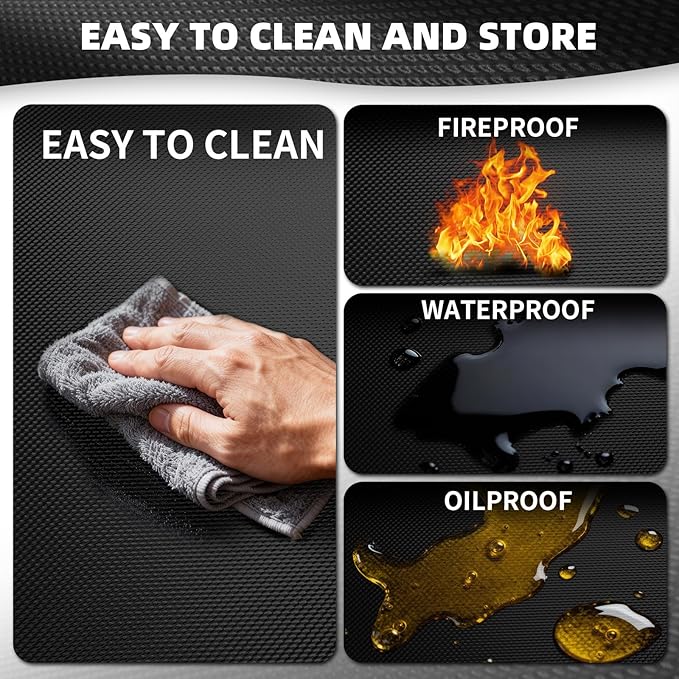 36" Round Fire Pit Mat - Double-Sided Heavy Duty Fire Resistant Waterproof Oil-Proof Grill Mat, Thick Deck Patio Lawn Protector, Easy Clean BBQ Floor Mat for Outdoor Fire Pit