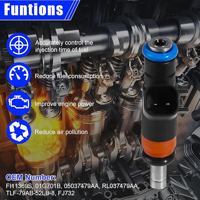 8PCS Fuel Injectors FJ732 for Ram 1500 2500 3500 5.7L HEMI 2009-2018 for Dodge Charger Challenger Durango Jeep Grand Cherokee Chrysler 300 Replacement