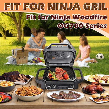 Cast Iron Griddle for Ninja Woodfire OG700 Series Grills, Grill Griddle Pan for Ninja XSKGRDPLT Woodfire Outdoor Grill Flat Top Griddle Plate Accessories, Polished Porcelain Coated, Thickened