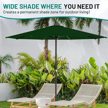 AreShark 12 FT Patio Umbrella for Outdoor, Outdoor Table Umbrella with Crank, Outdoor Patio Umbrellas with 8 Sturdy Ribs, Patio Umbrellas for Market, Garden, Pool (Dark Green)