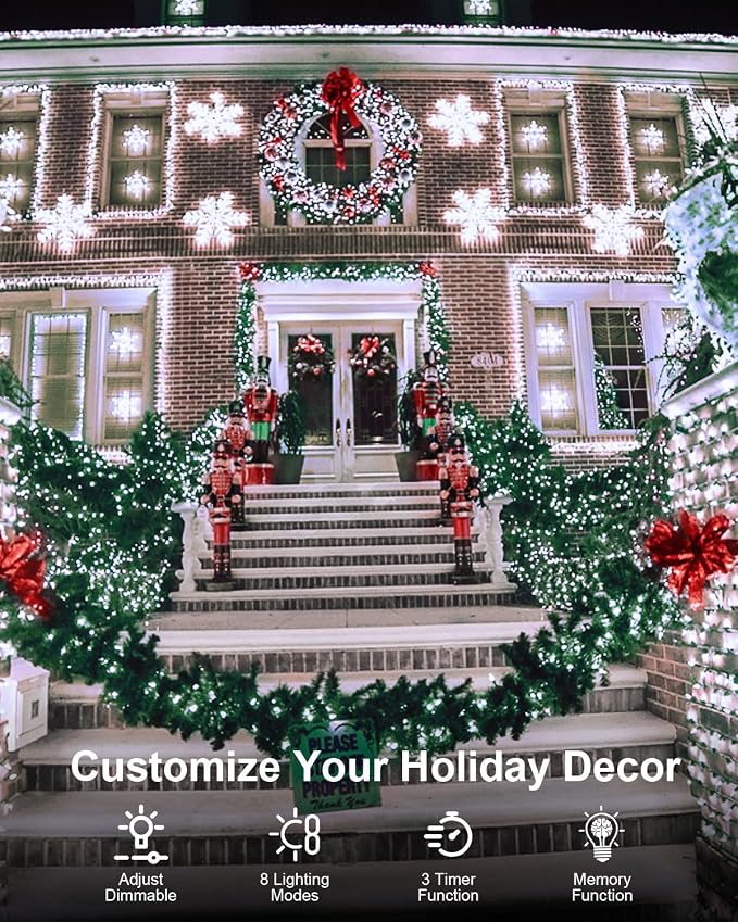 Fairy Lights for Bedroom Total 250 FT 760 LED, Extra Long Outdoor String Lights Waterproof, Timer & Memory, 8 Modes Dimmable Plug in Fairy for Classroom Outside Tree Wedding Patry Cool White