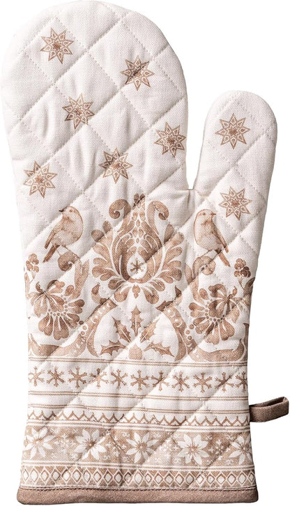 Maison d'Hermine Oven Gloves 100% Cotton Oven Mitt (7" x 13", Pack of 1) | With Loop Heat Resistant BBQ Cooking Gloves Baking Kitchen Handling Hot Pans Thanksgiving Christmas - Allure