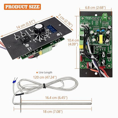 Upgraded Digital Thermostat Controller Kit Replacement for Traeger Wood Pellet Grills, with Temperature Probe Sensor