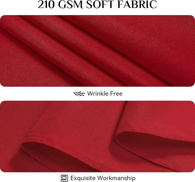 Softalker Square Tablecloth, Waterproof Table Cloths Wrinkle Free Fabric Washable Polyester Table Cover for Dining Tables Party Outdoor Camping Parties Buffet - 70 x 70 inch,Red