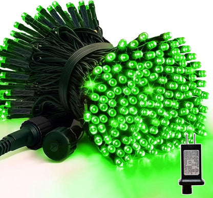 66ft St Patrick's Day Decorations String Lights,200 LED Green Wire Fairy Starry String Lights Plug in, 16Lighting Modes, for Indoor Outdoor Xmas Tree Wedding Party Decoration (Green)