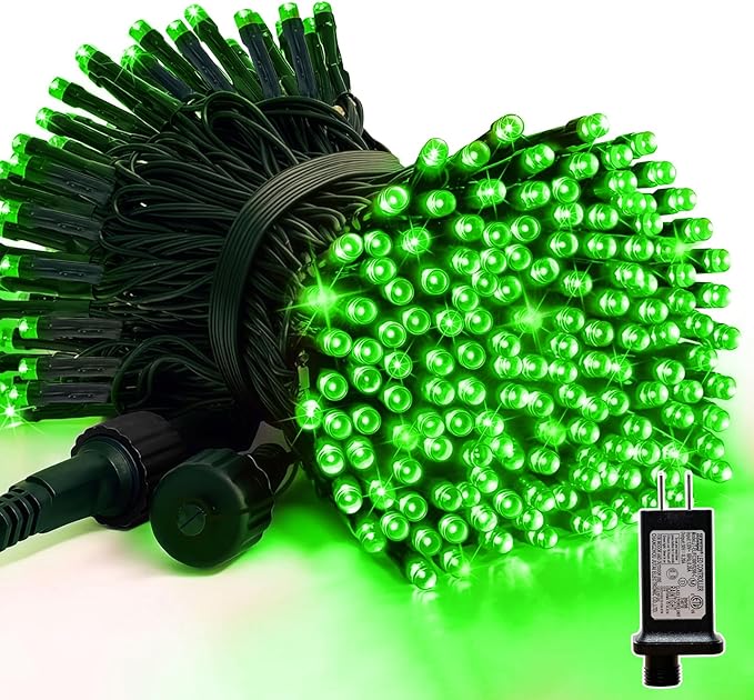 33ft St Patrick's Day Decorations Lights, 100 LED Green Wire Fairy Starry String Lights Plug in, 16 Lighting Modes, for Indoor Outdoor Xmas Tree Wedding Party Decoration (Green)
