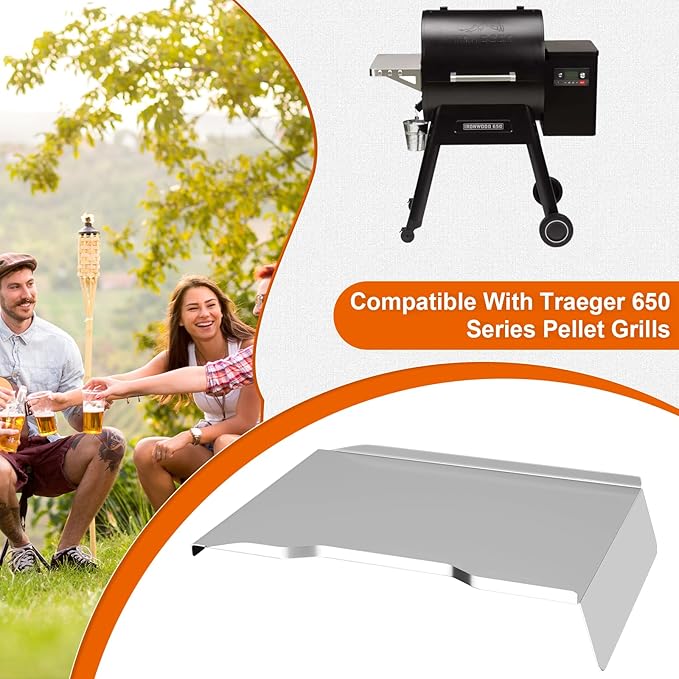 DELSbbq Stainless Steel Drip Pan Replacement for Traeger Ironwood 650 Series, Redland Redland XL Grills, Drip Tray for Traeger KIT0438, Compatible with Traeger Drip Tray Liners BAC506