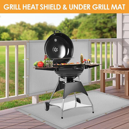 3'x4' Fireproof Heat Shield for Wall Behind Grill Protect Deck Fence from Grill Heat, Heat Shield Grill Mat, Stove Wall Protector Fridge, Grill Mat Accessories Compatible with Blackstone, Grey