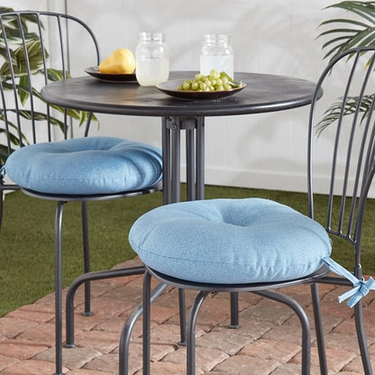 Greendale Home Fashions Blue Heather Outdoor 15-inch Bistro Seat Cushion, Set of 2