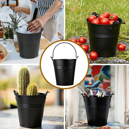 3-Pack Black Grease Bucket for Pellet Grill Smokers Heavy Duty Galvanized Steel Drip Catcher, Rust-Proof 5.6" Diameter, Easy Clean BBQ Accessory