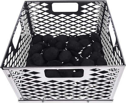 Charcoal Firebox Basket for Oklahoma Joe's Highland Bandera Longhorn. Fits Most Offset Smoker Grill, Stainless Steel, 12 x 12 x 7.5 Inches